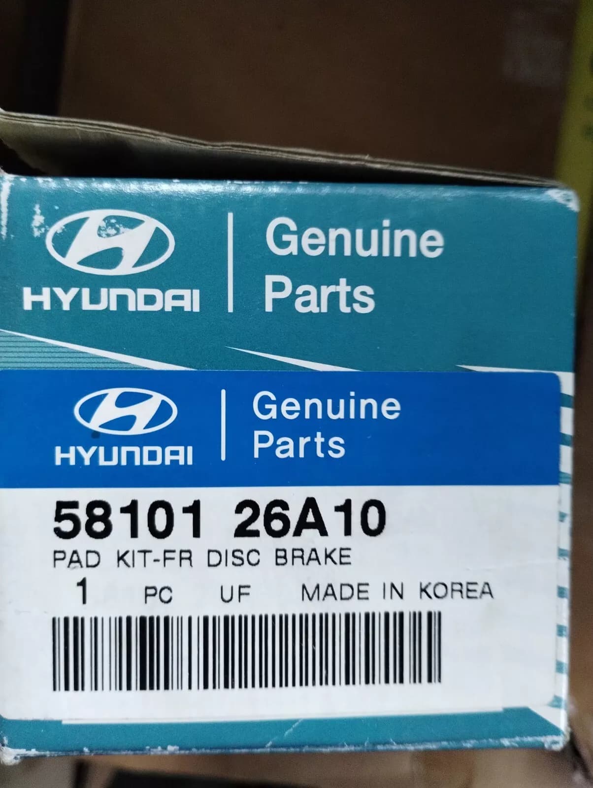 HYUNDAI Genuine PAD KIT-FR DISC BRAKE No: 5810126A10