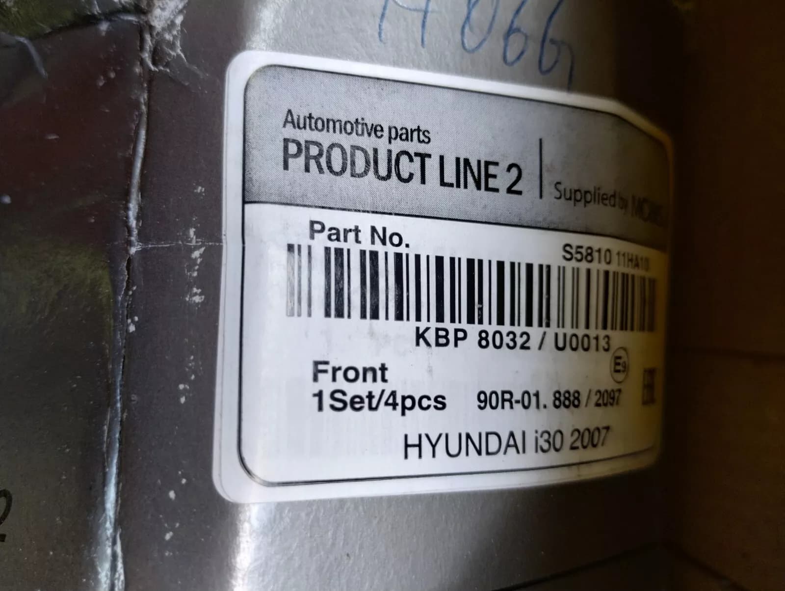 Mobis Original Hyundai, Kia Pad kit front No: S581011HA10