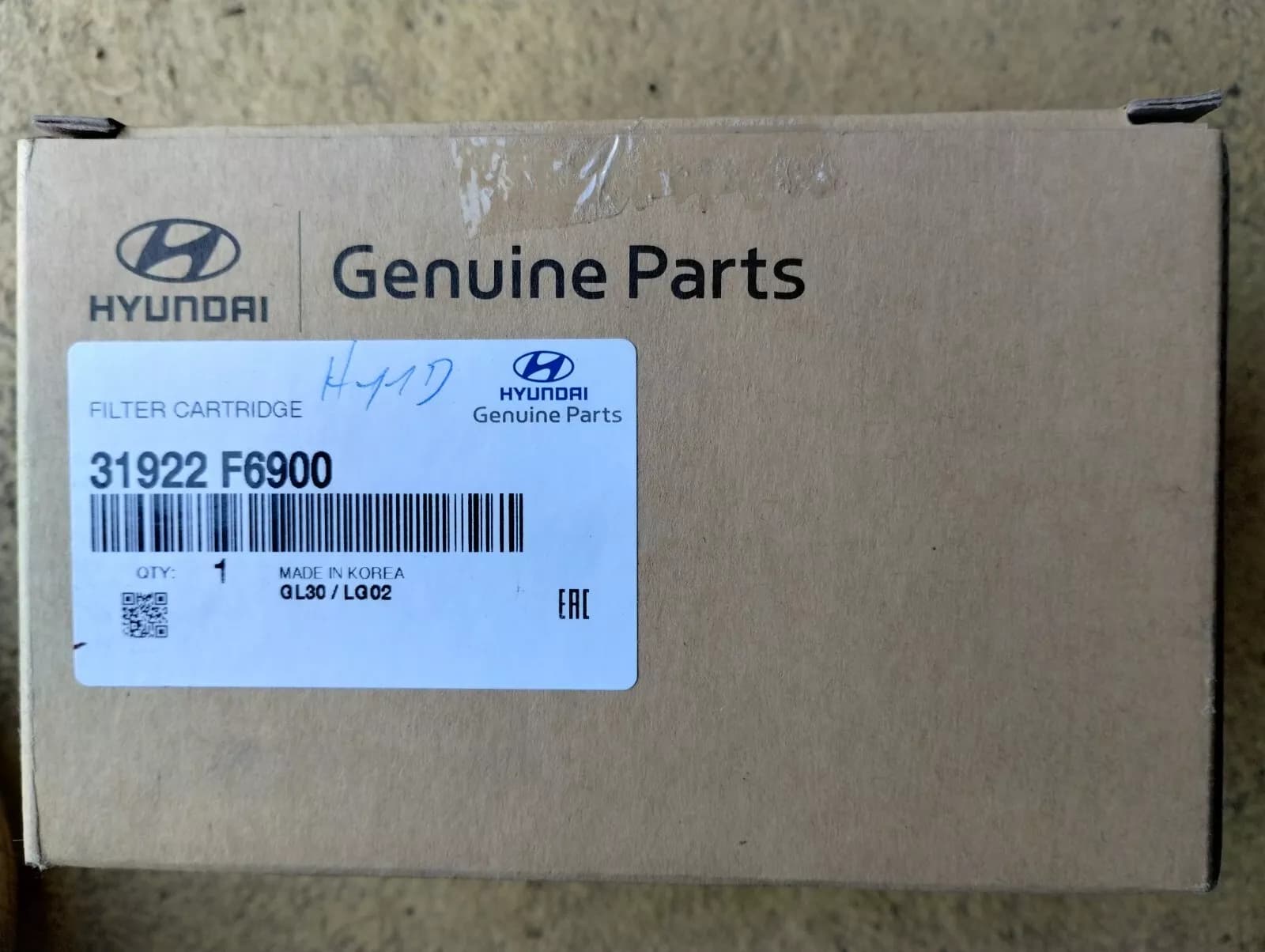 HYUNDAI Original FILTER CARTRIDGE No : 31922F6900