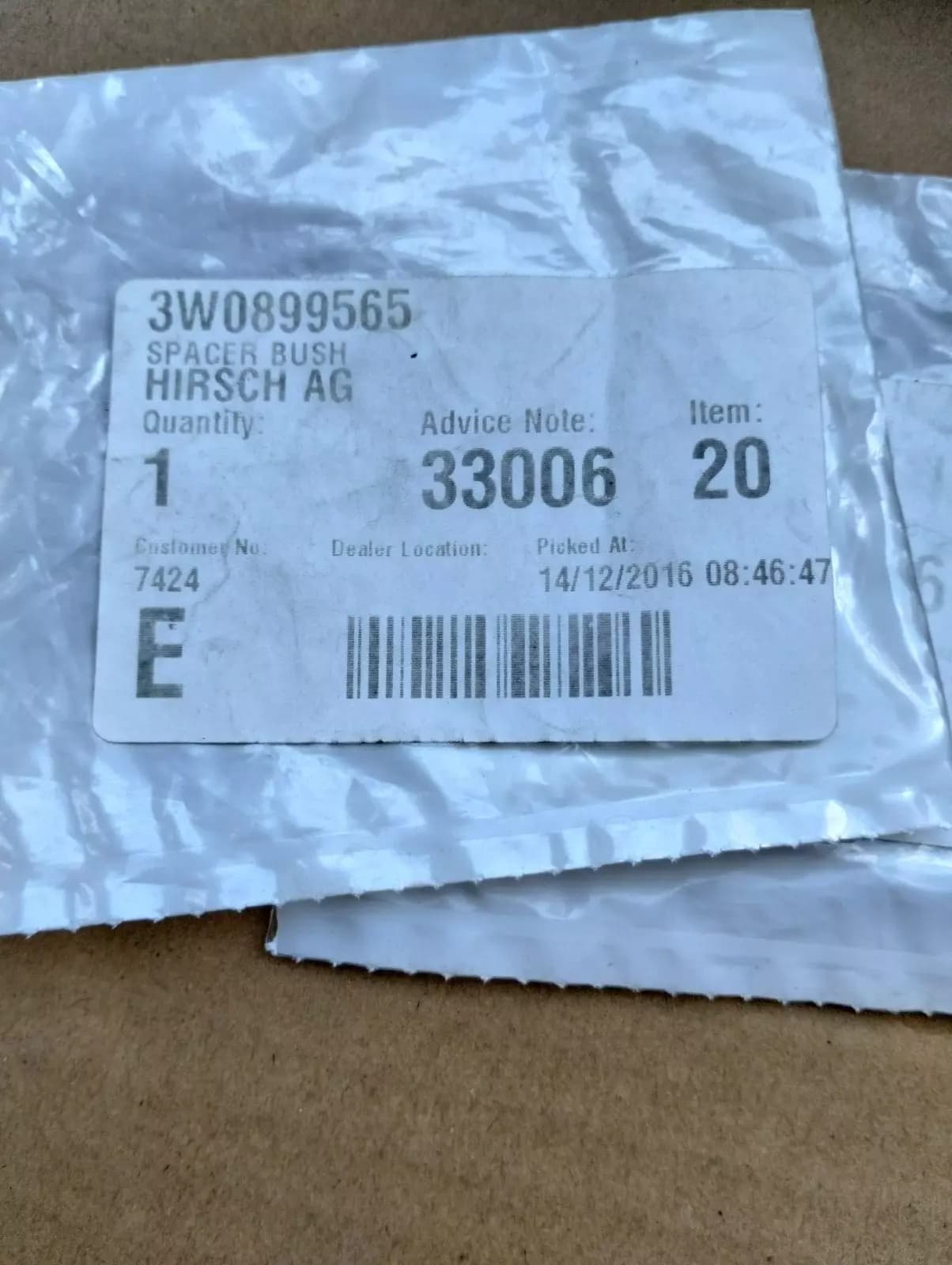 ORIGINAL BENTLEY SPACER BUSH 1 PCS No: 3W0899565