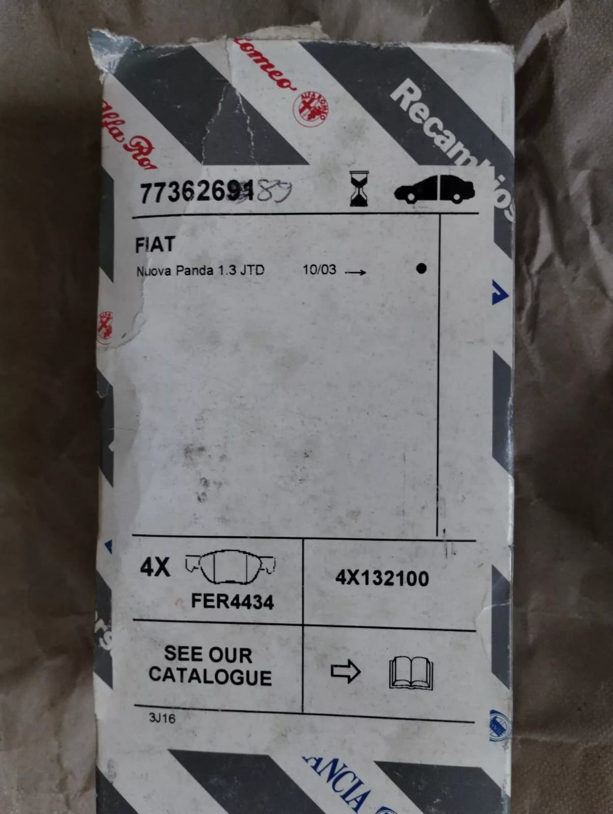 Genuine Fiat, Lancia, Alfa Romeo, Pad set No: 77362689