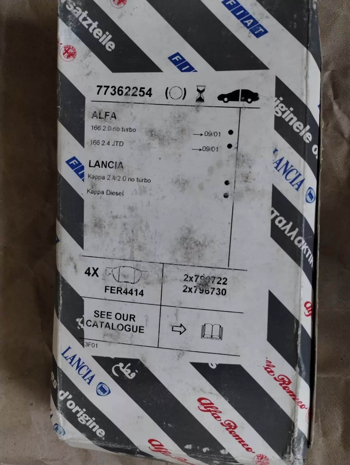 Genuine Fiat, Lancia, Alfa Romeo, Pad set No: 77362254