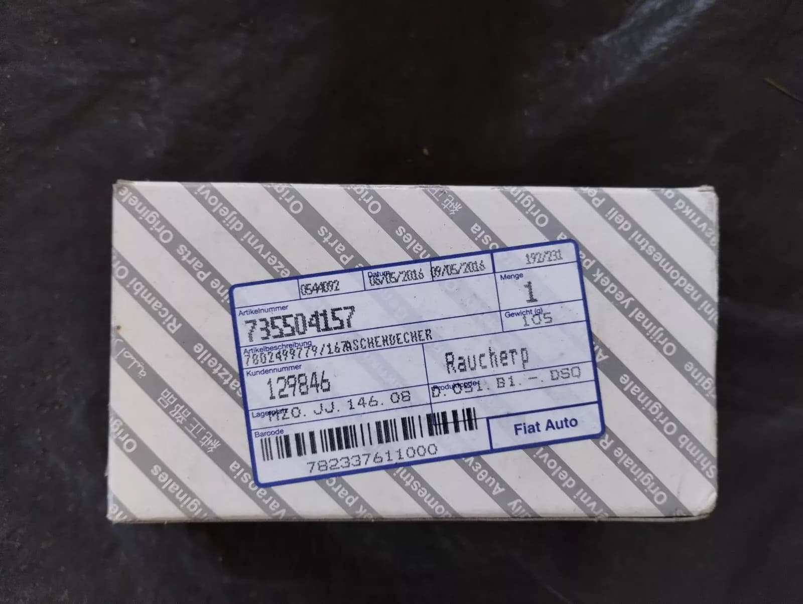 Genuine Fiat ASHTRAY No: 735504157