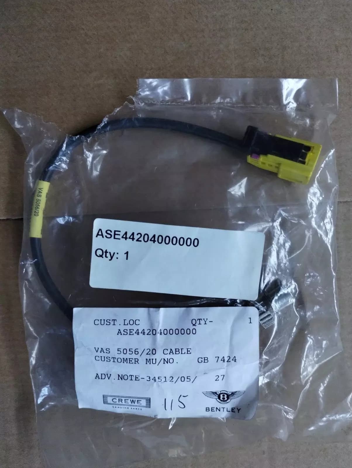 NEW BENTLEY genuine ADAPTER No: ASE44204000000