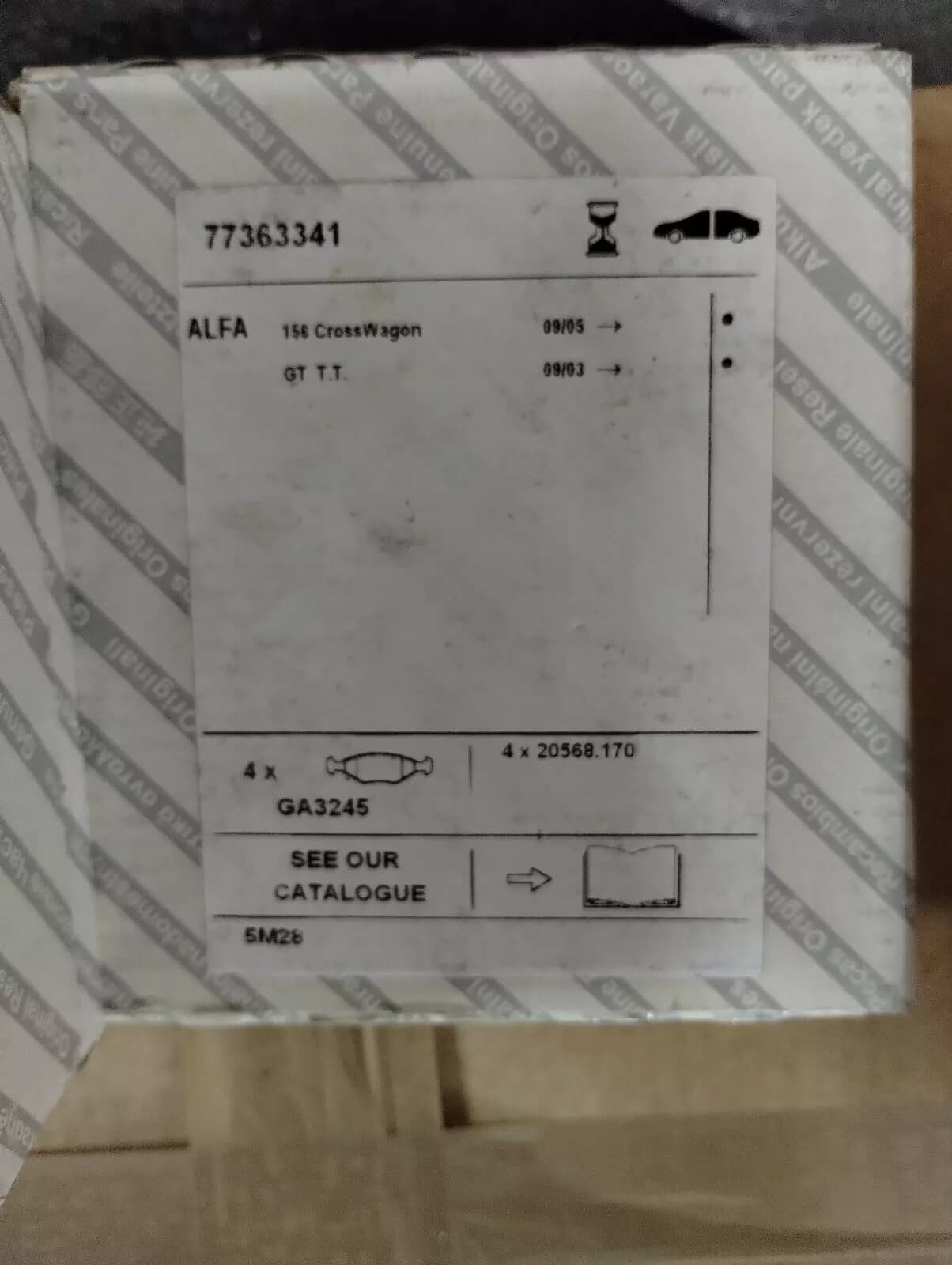 Genuine Alfa Romeo pad set No: 77363341