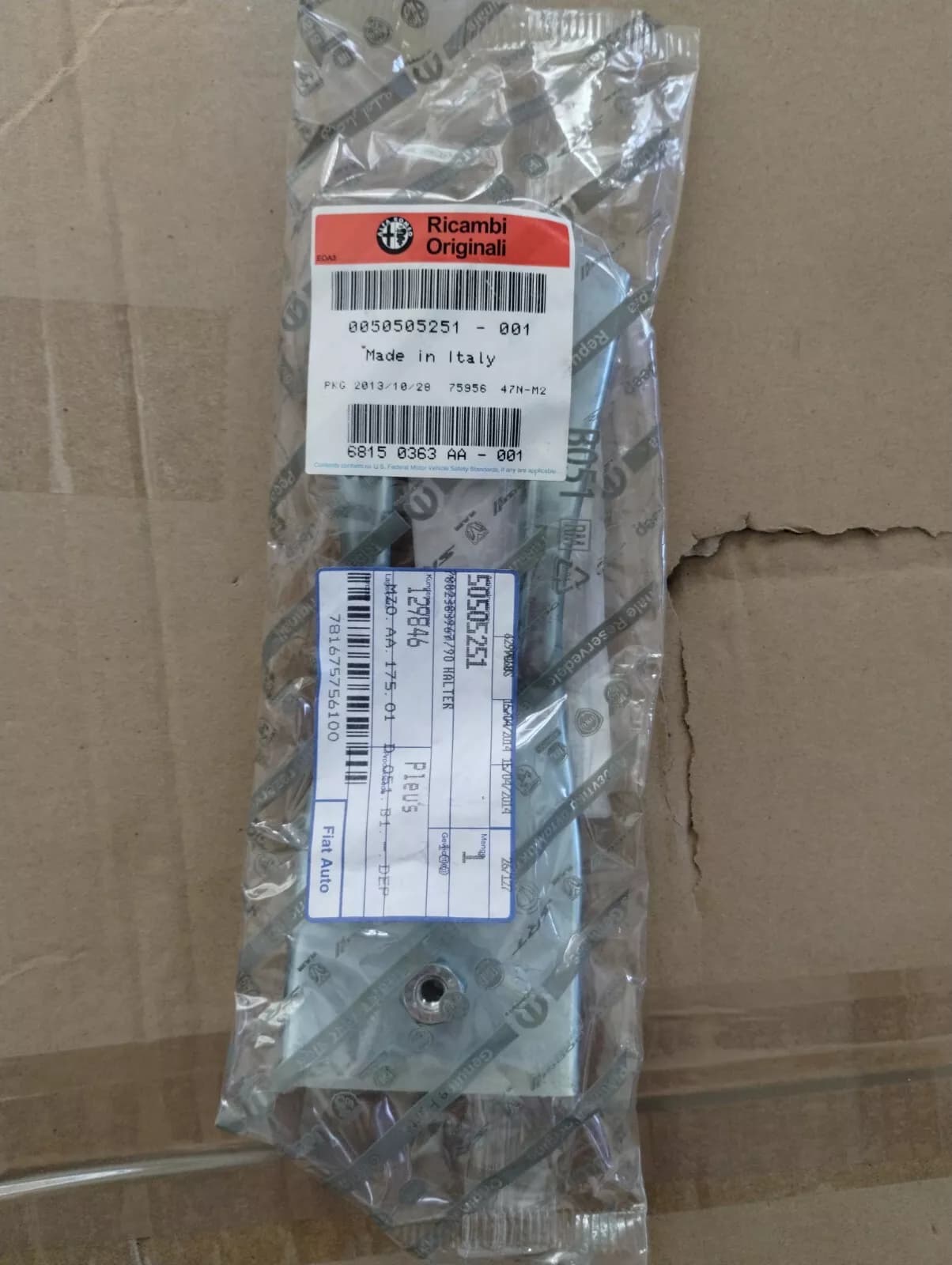 Genuine Alfa Romeo, Bracket No: 50505251