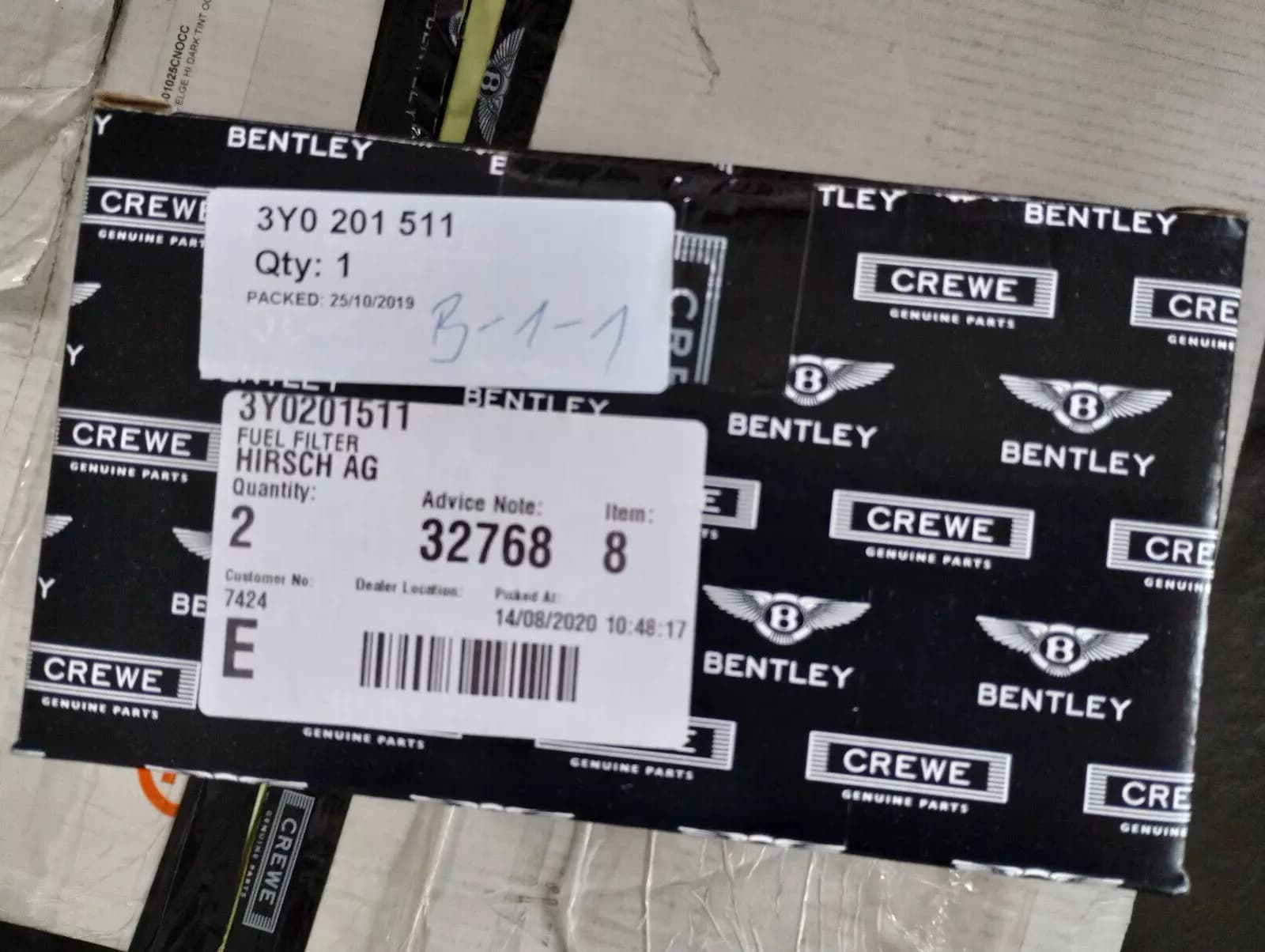 Bentley genuine FUEL FILTER No:3Y0201511