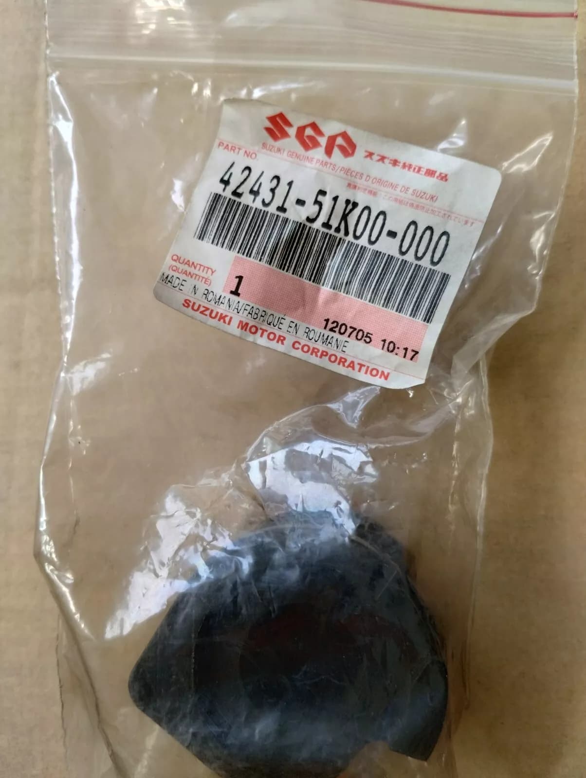 Genuine Suzuki, Stabilizer mounting, bearing bush 2 pcs No: 42431-51K00