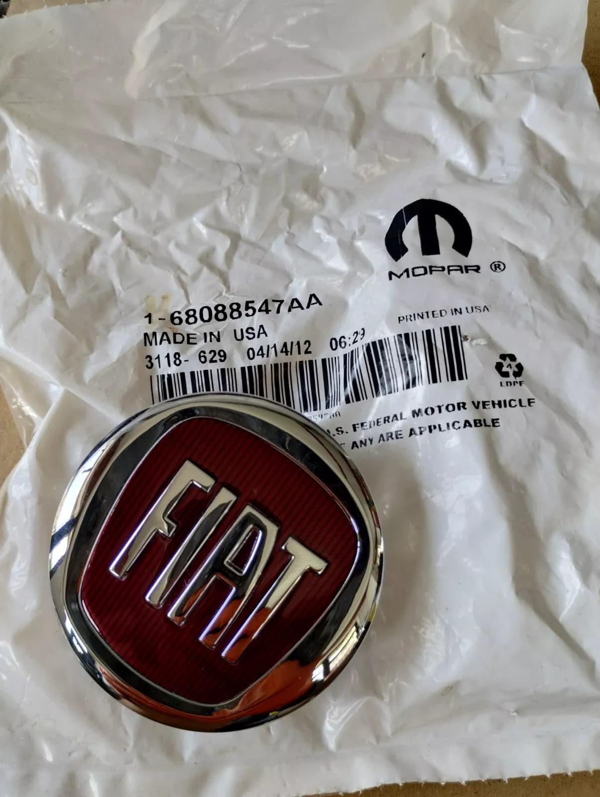 Genuine FIAT emblem No: 68088547AA