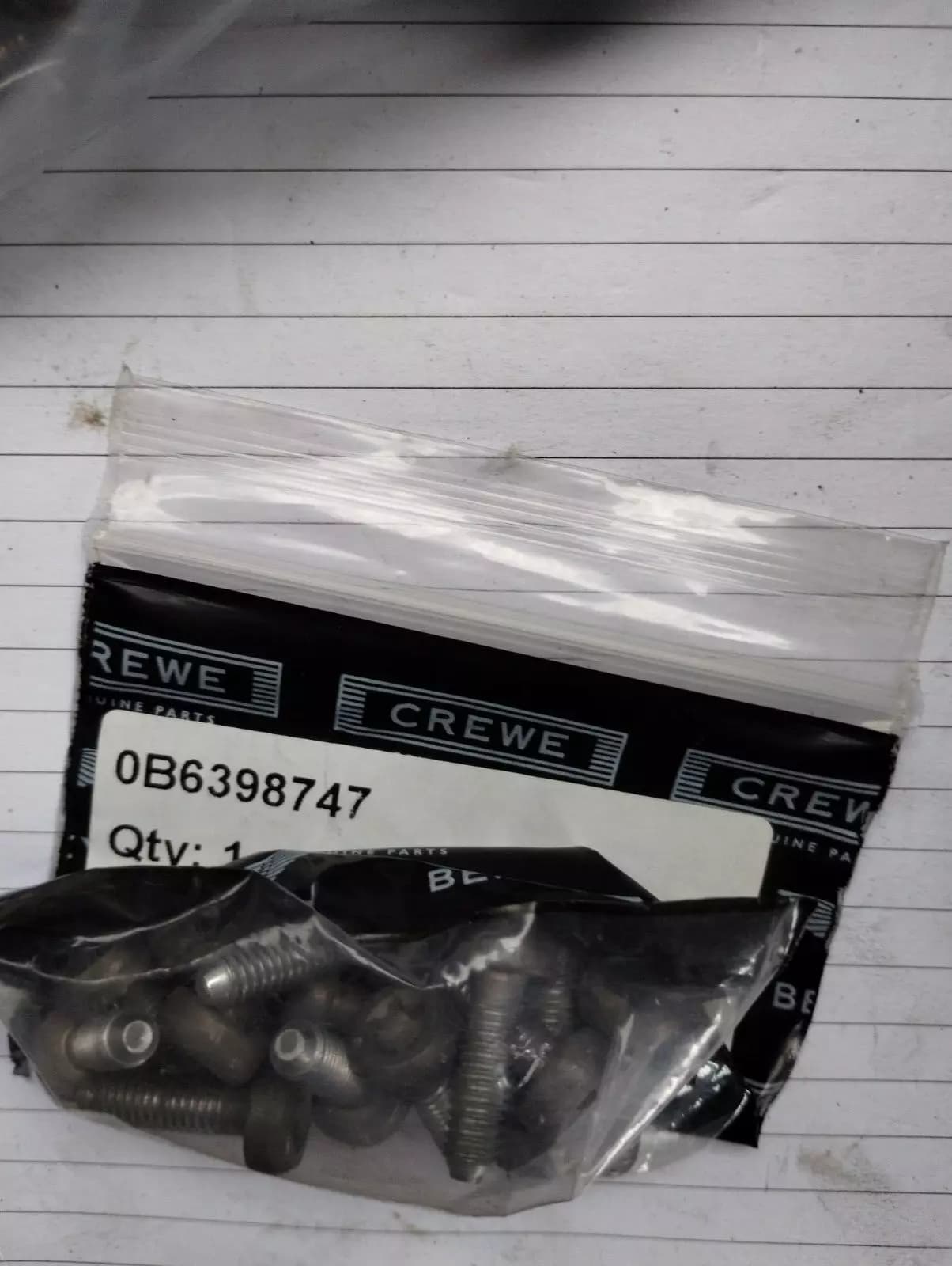 ORIGINAL VW GROUP PARTS, HEXAGON SOCKET FLAT 12 PCS No: 0B6398747