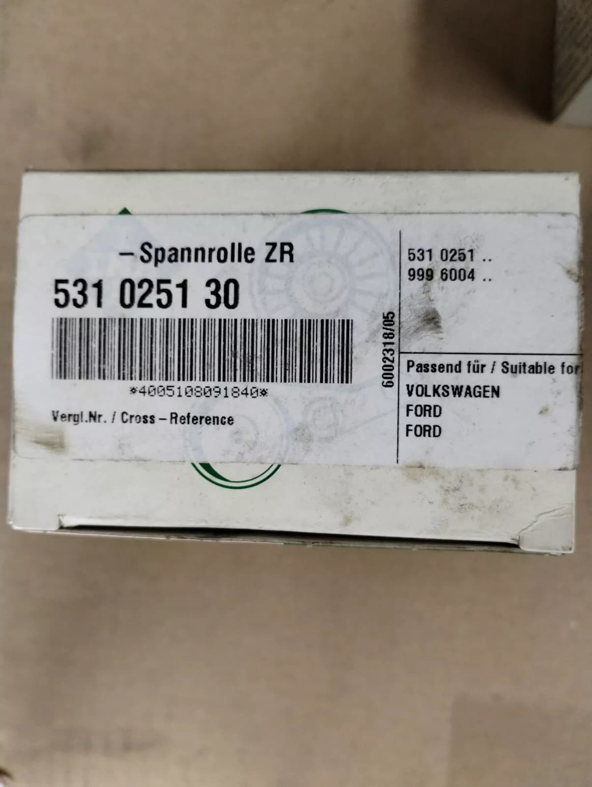 Genuine INA Tensioner pulley No : 531025130