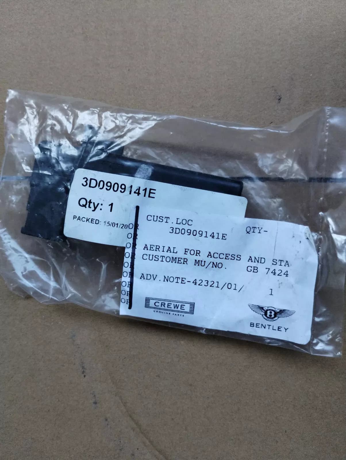 ORIGINAL BENTLEY AERIAL FOR ACCESS AND STA 1 PCS no: 3D0909141E