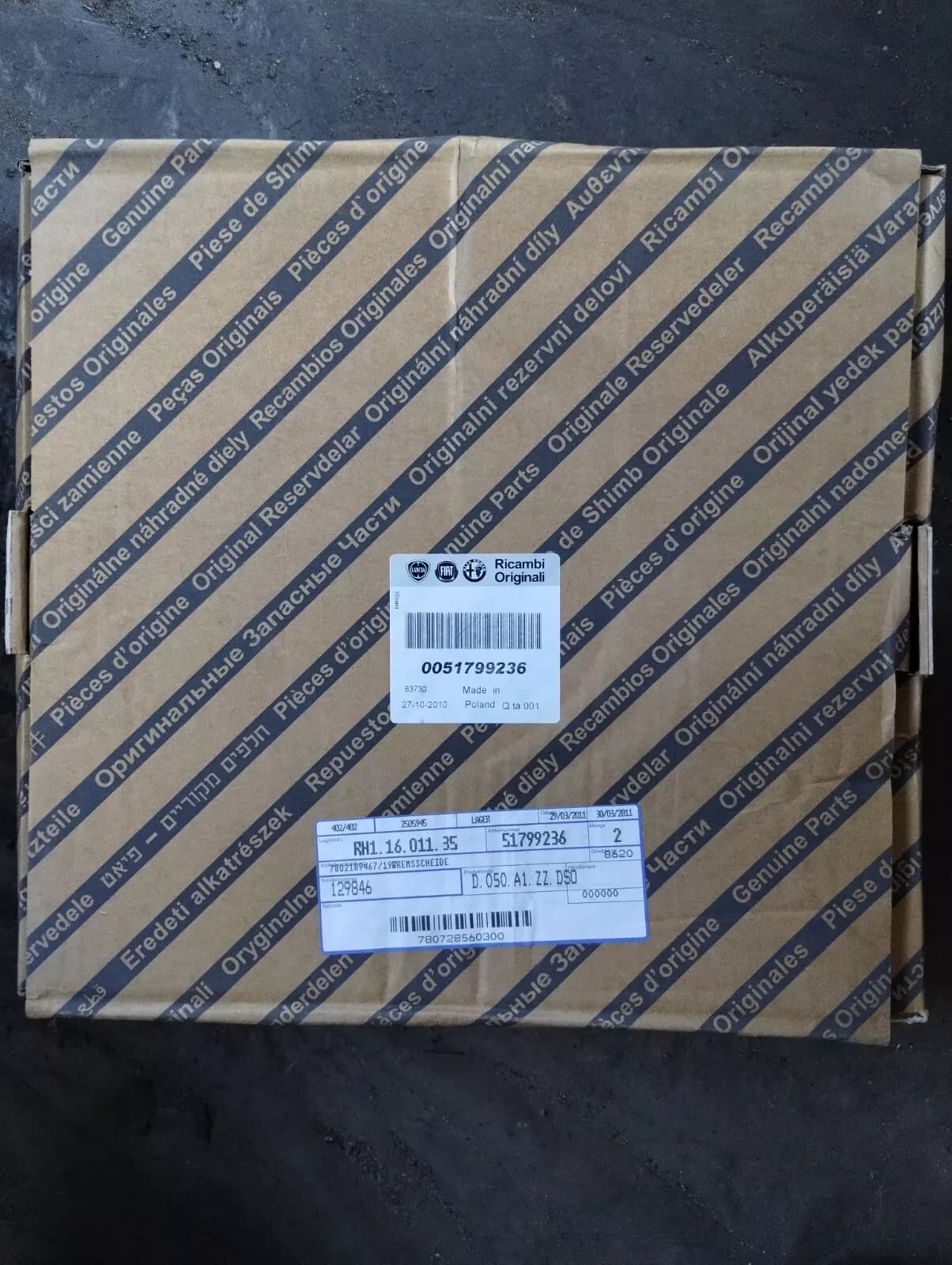 Genuine Fiat BRAKE DISC No : 51799236