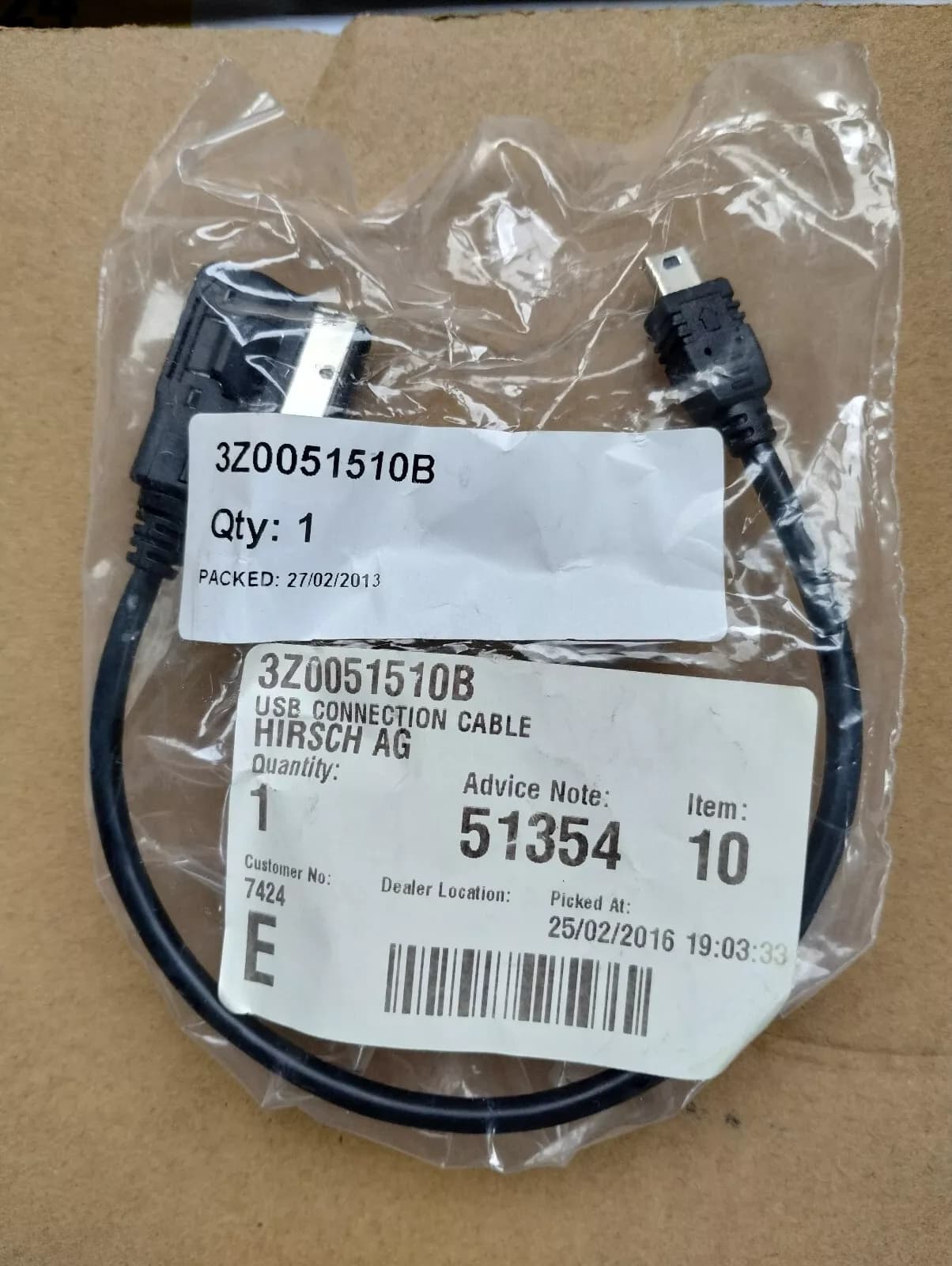 ORIGINAL BENTLEY USB CONNECTION CABLE 1 PCS no: 3Z0051510B