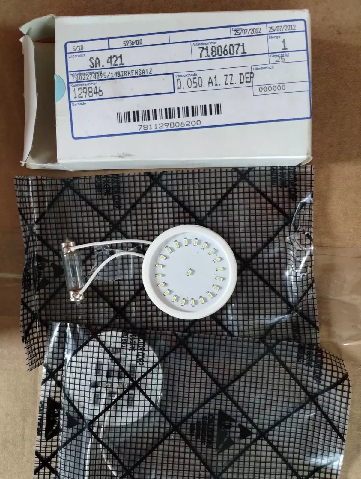 Genuine Fiat LED Interior Roof Lamps, Front No: 71806071