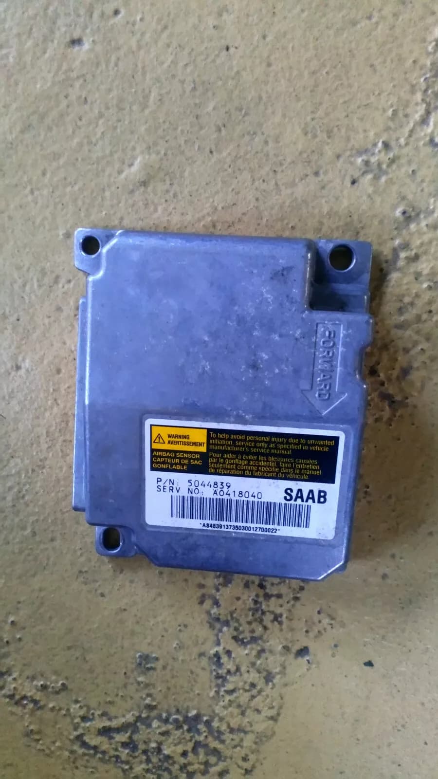 Saab 9-5 SRS, airbag control unit part no:5044839
