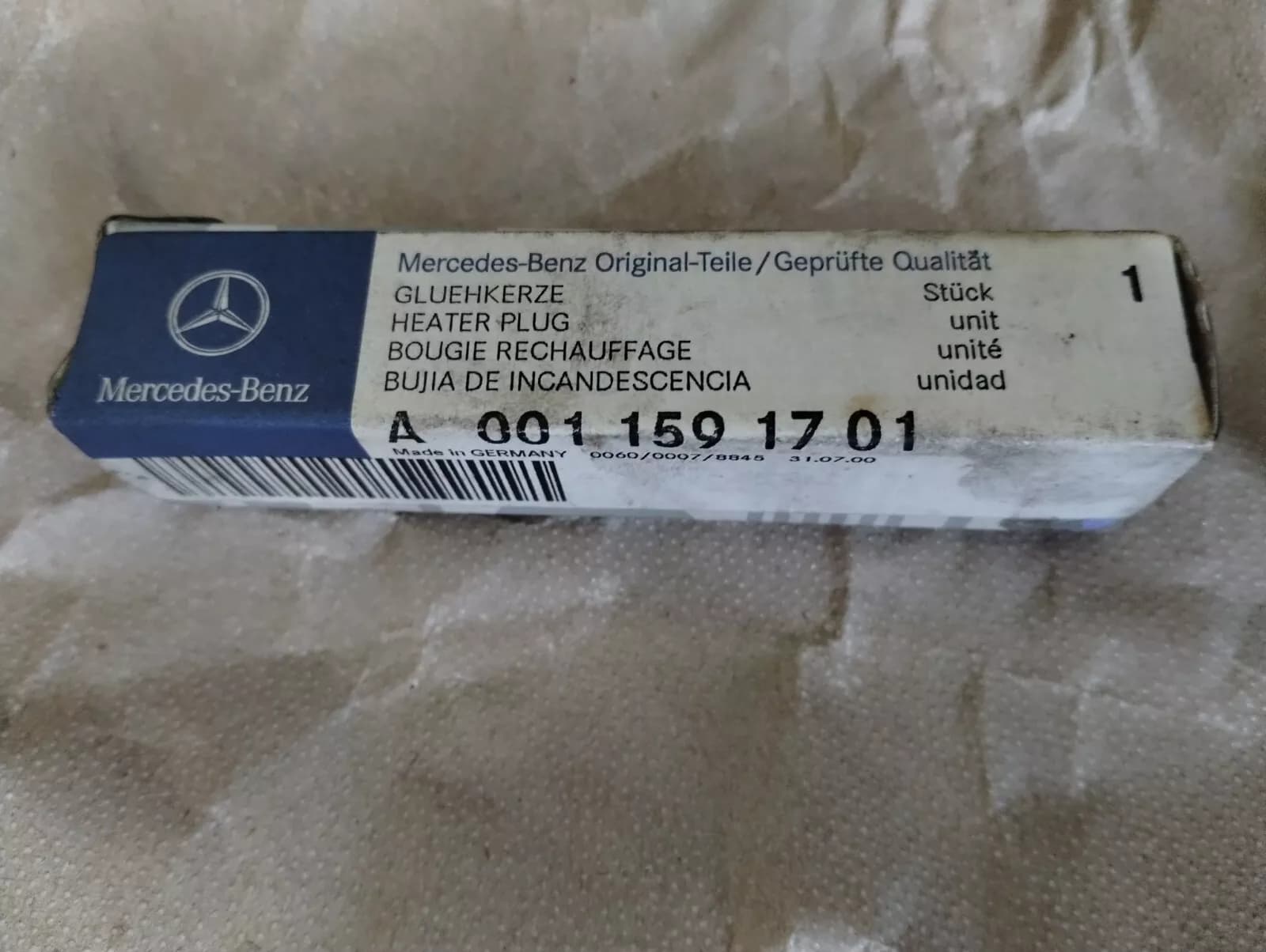 Genuine Mercedes heater plug 2 pcs No : A0011591701