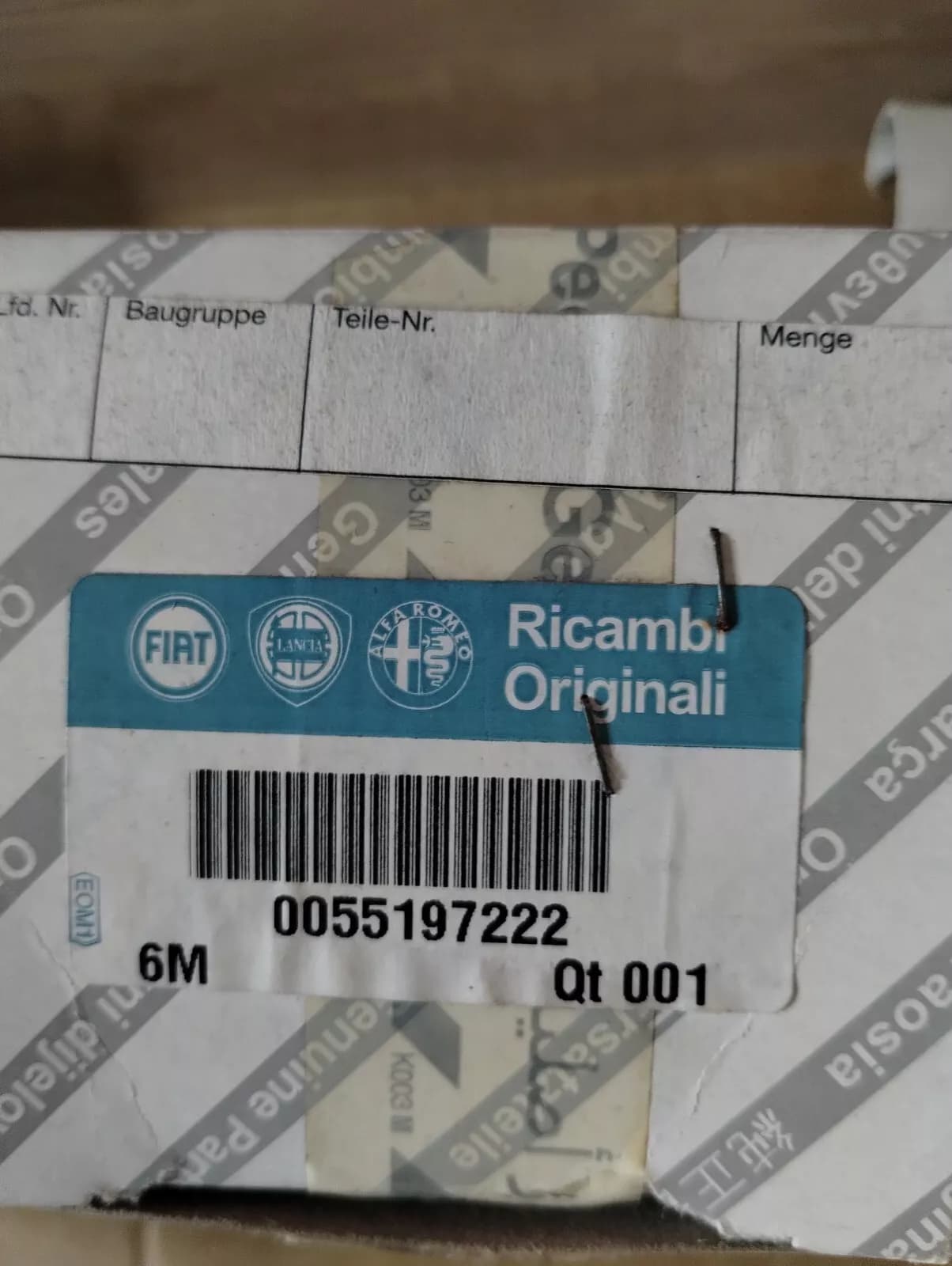 Genuine Fiat, Lancia, Alfa Romeo oil filler cap No: 55197222