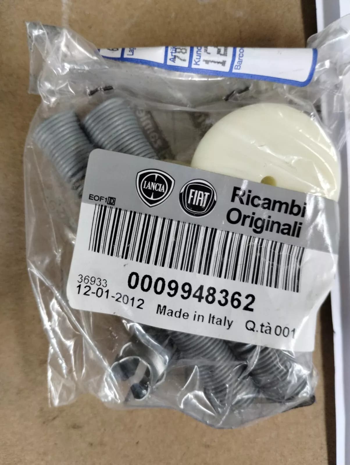 Genuine Fiat, Kit brake No: 9948362