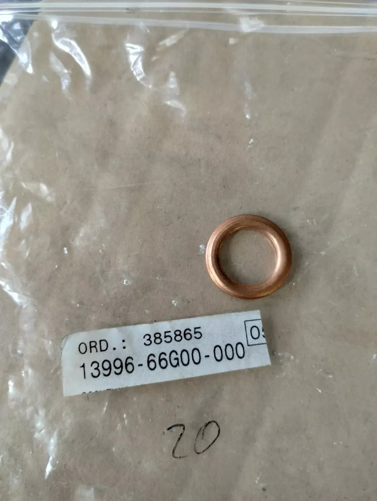 Genuine Suzuki, plug gasket 20pcs No: 13996-66G00