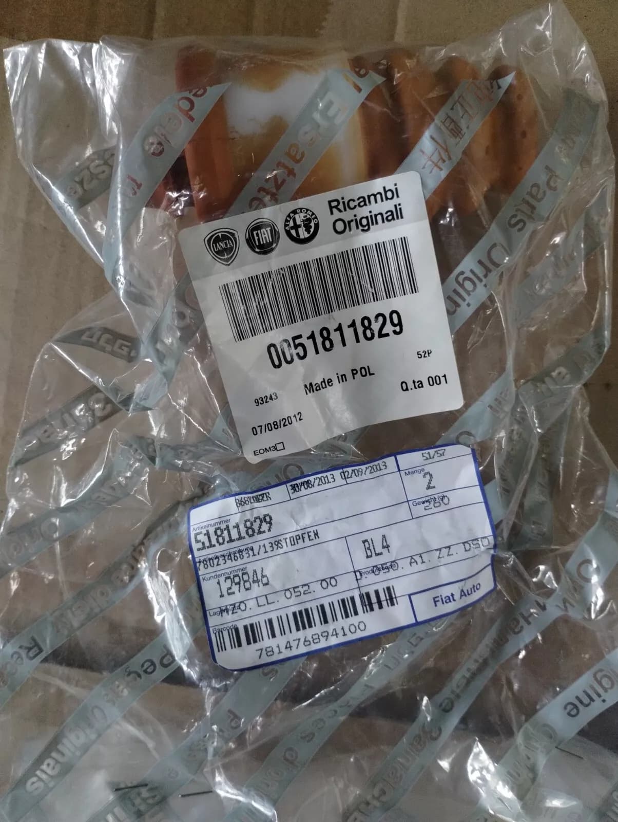 Genuine Fiat, bump stop 2 pcs Nr: 51811829