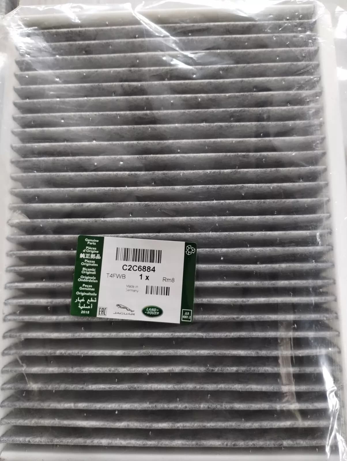 Jaguar, Land Rover, genuine Cabin Air Filter No: C2C6884