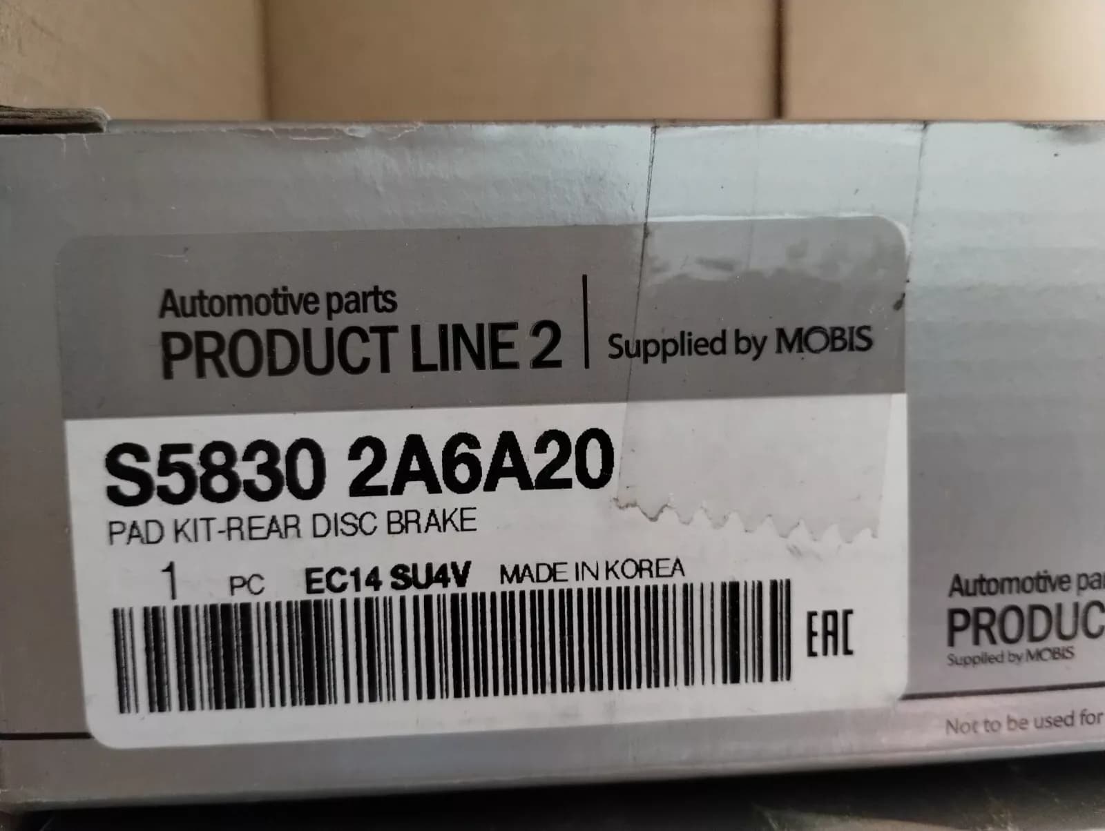 Mobis Original Hyundai, Kia Pad kit rear No : S58302A6A20