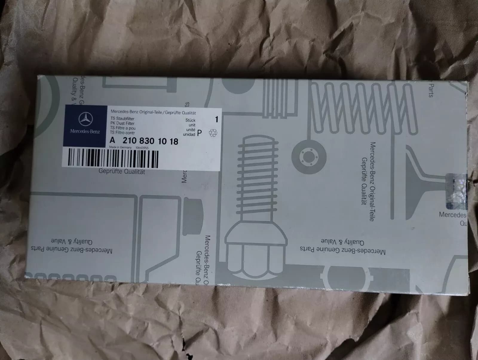 Genuine MERCEDES Filter No : A2108301018