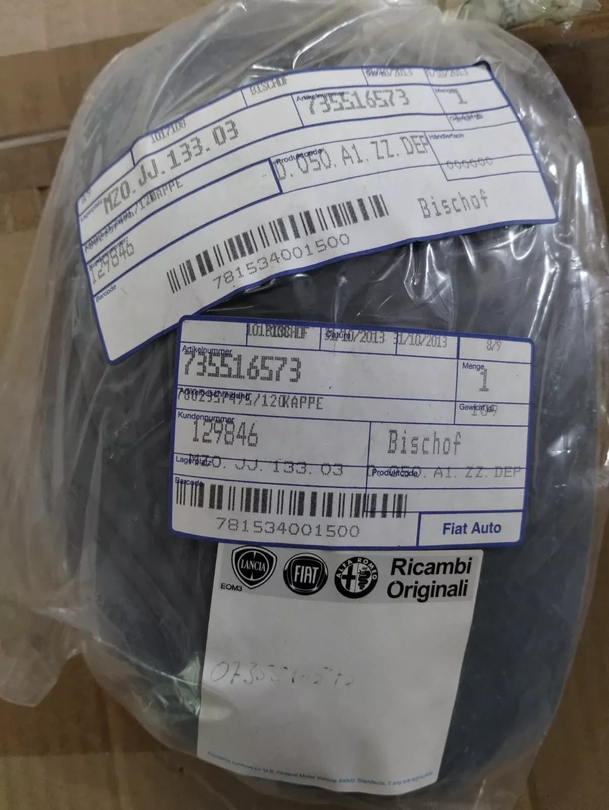 Genuine Fiat, Mirror cap No: 735516573