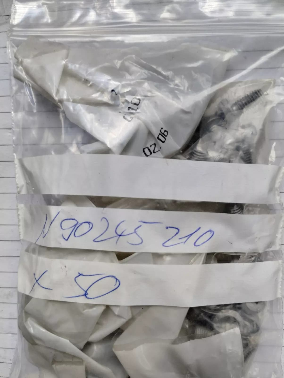 ORIGINAL VW GROUP PARTS, HEX COLLARED BOLT 50 PCS No: N90245210