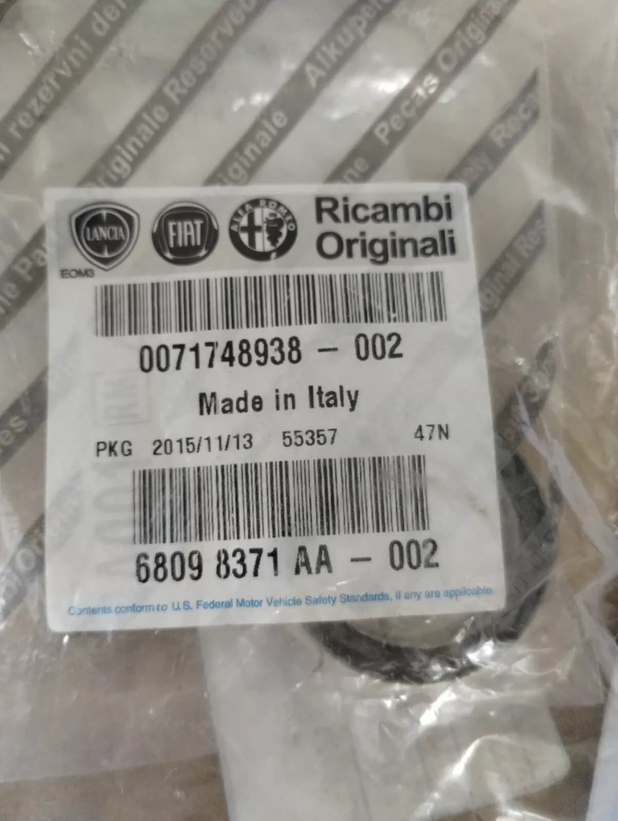 Genuine Fiat gasket waterpump No: 71748938