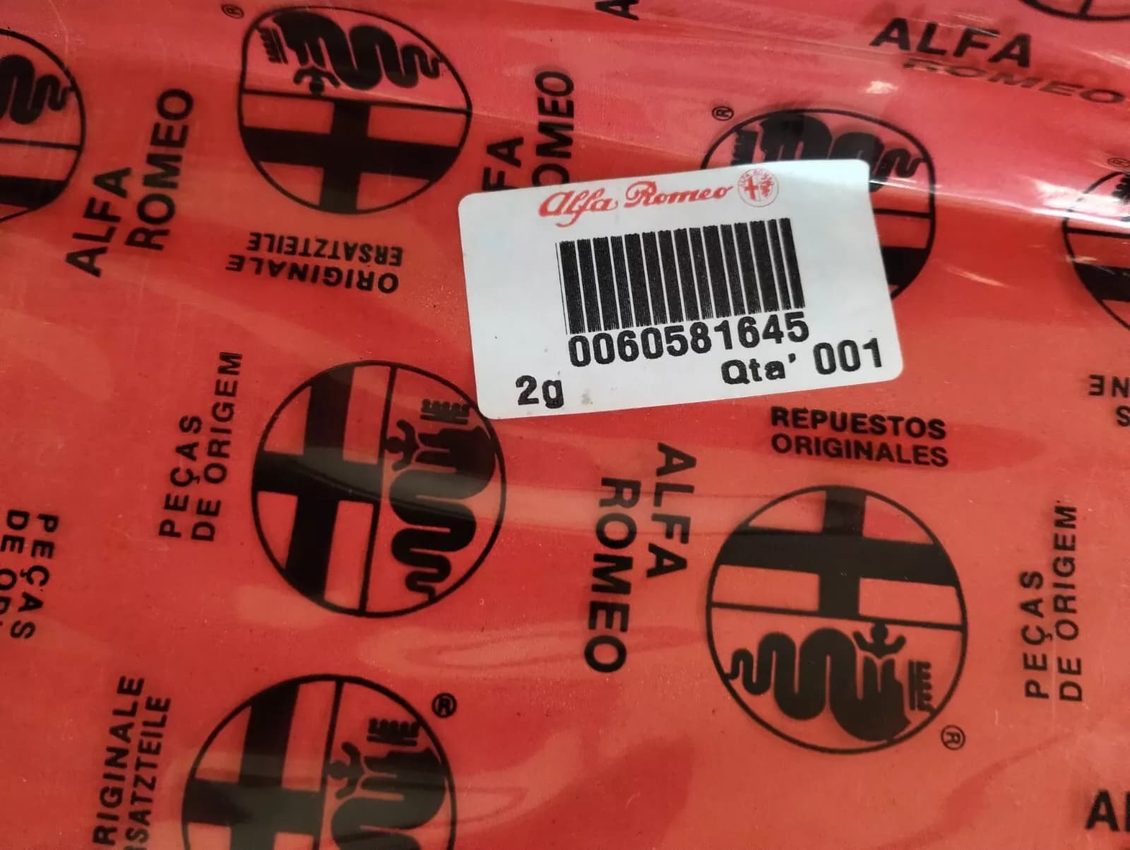 Genuine Alfa Romeo Head gasket No : 60581645