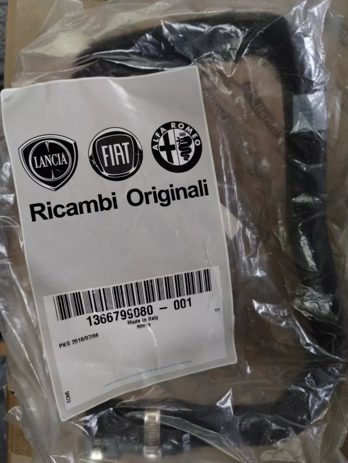 Genuine Fiat, RUBBER TUBES AND FEEDING SLEEVE No: 1366799080