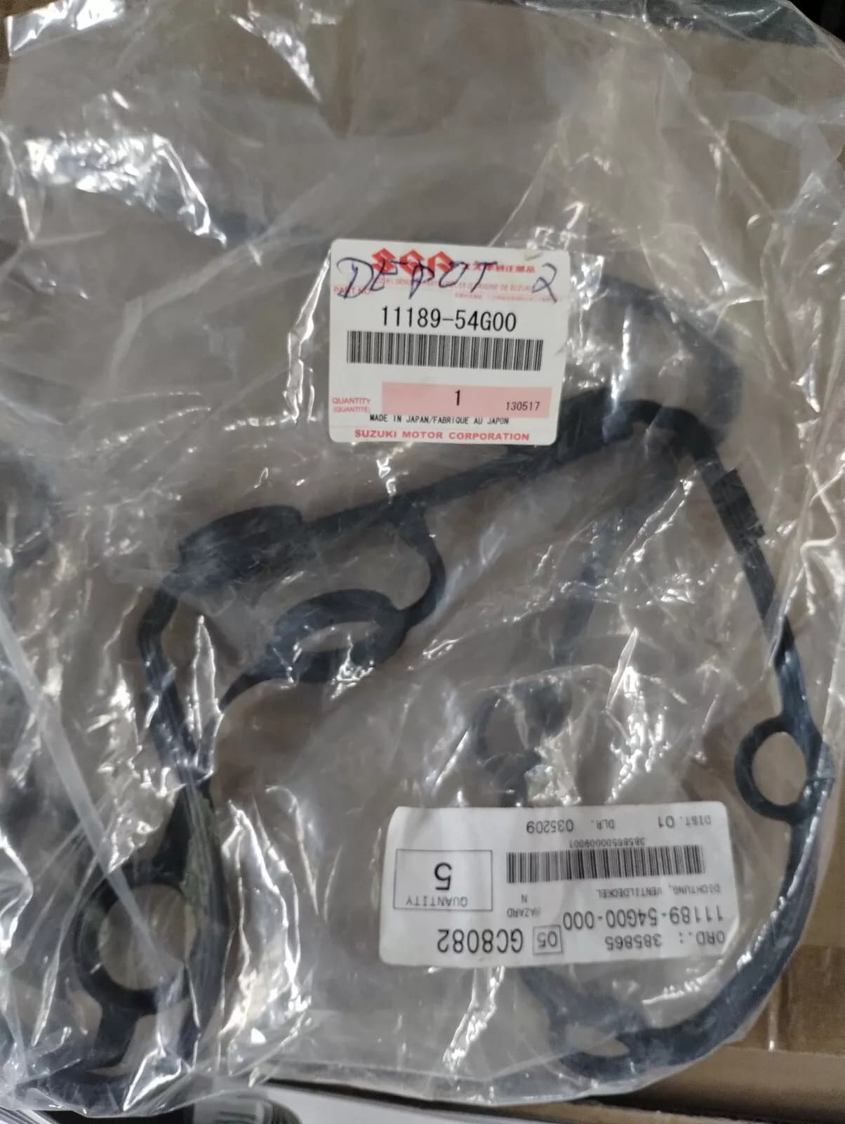 Genuine SUZUKI Seal No: 11189-54G00