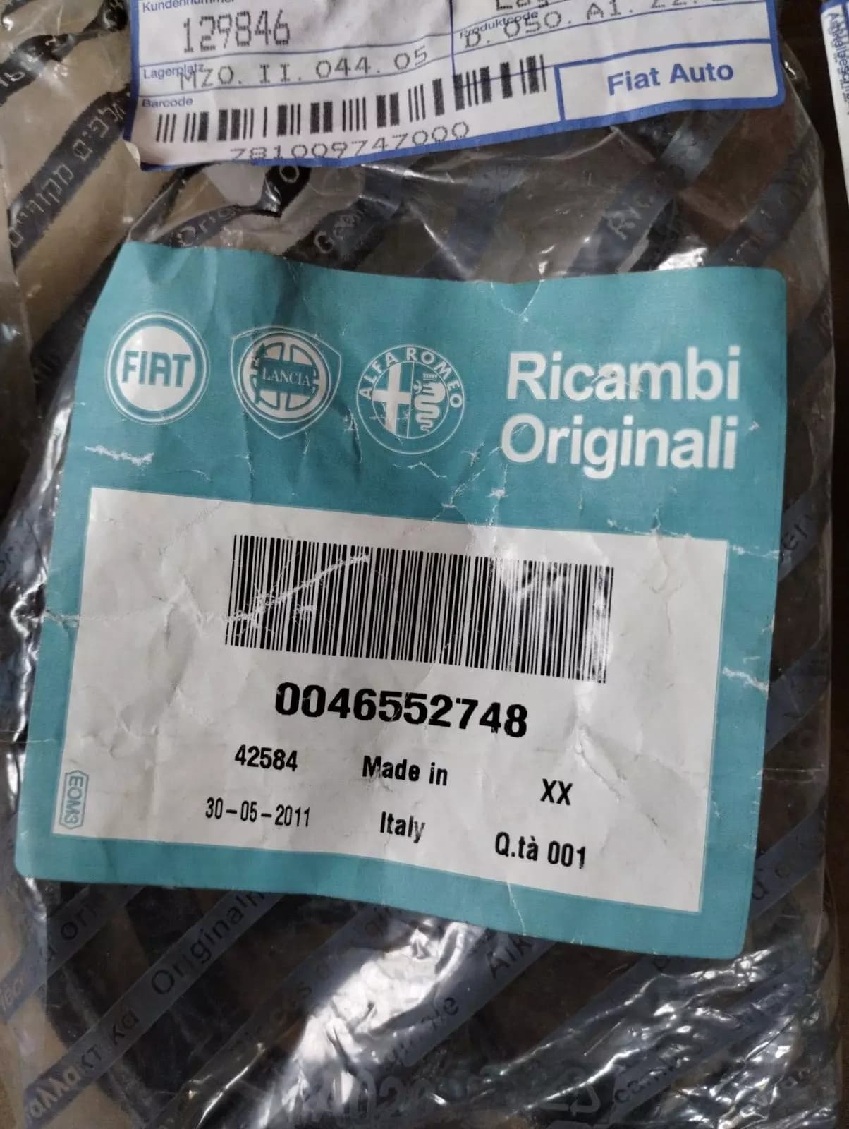 Genuine Fiat, Alfa Romeo, CYLINDER HEAD COVER GASKET Nr: 46552748