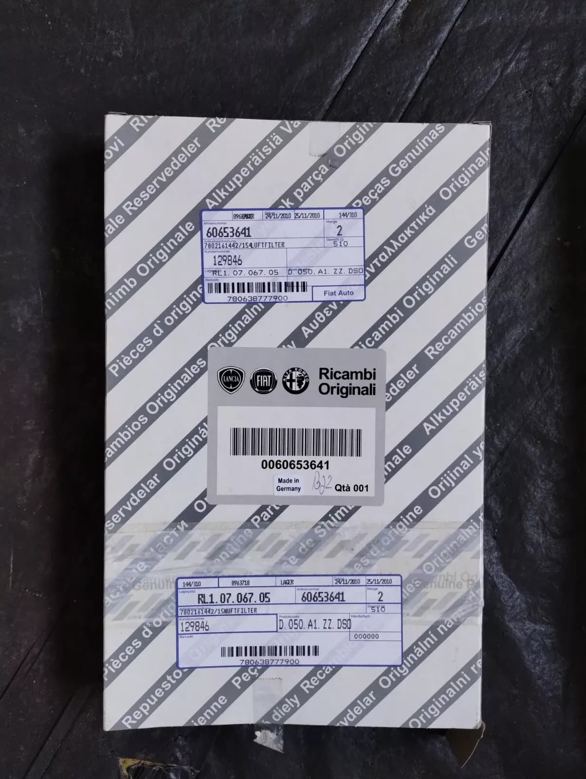 Genuine Fiat, Alfa Romeo Filter No: 60653641