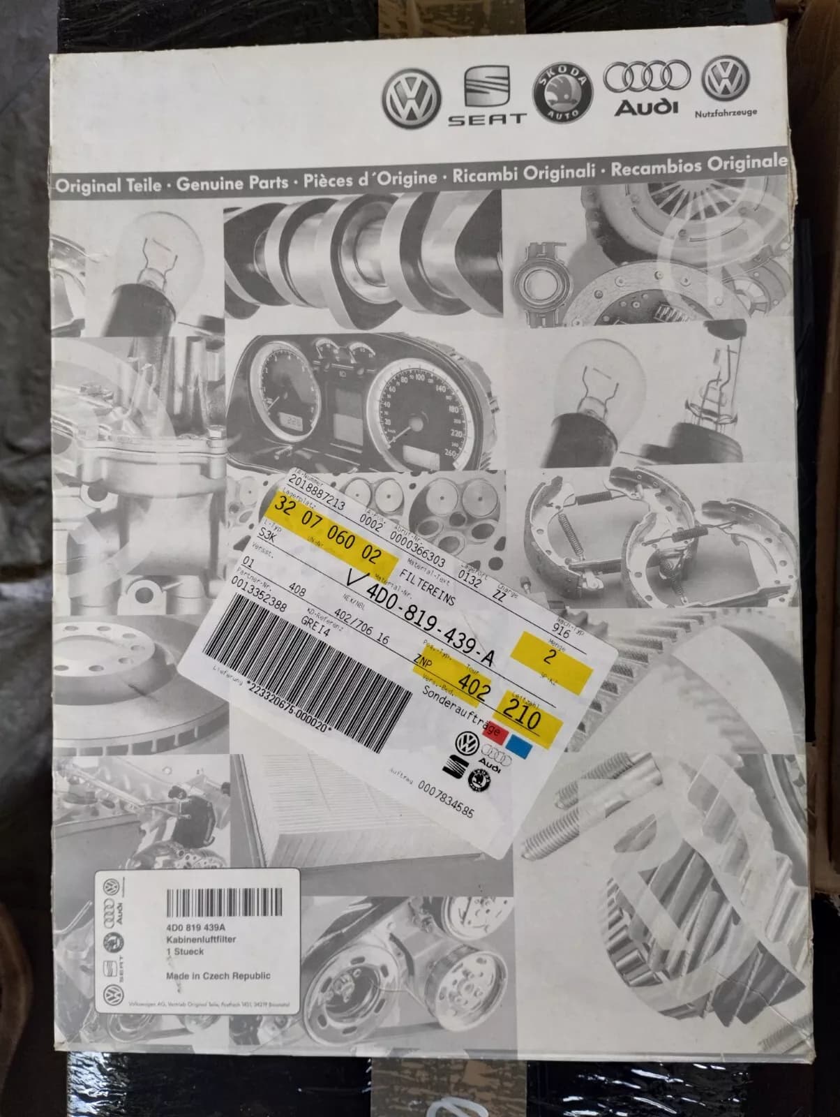 ORIGINAL VW GROUP PARTS, cabin air filter no: 4D0819439A