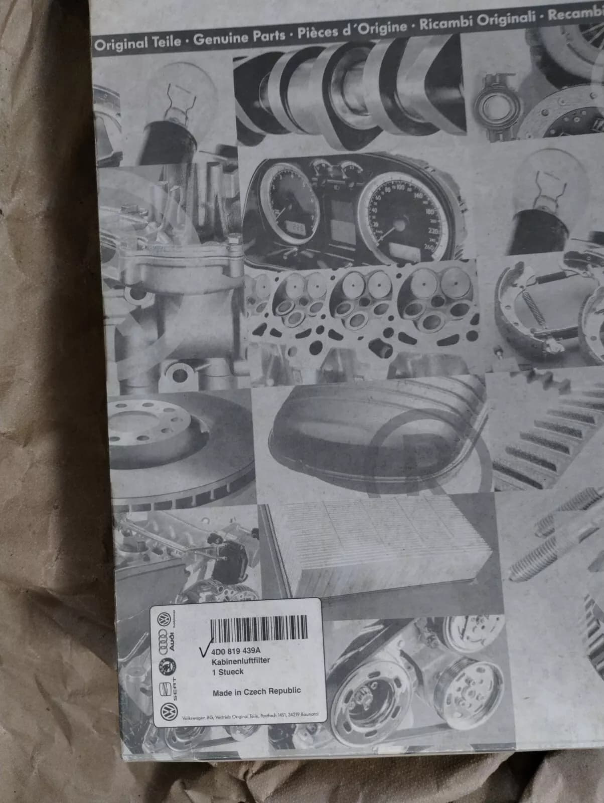 Genuine Volkswagen, Audi Filter No: 4D0819439A