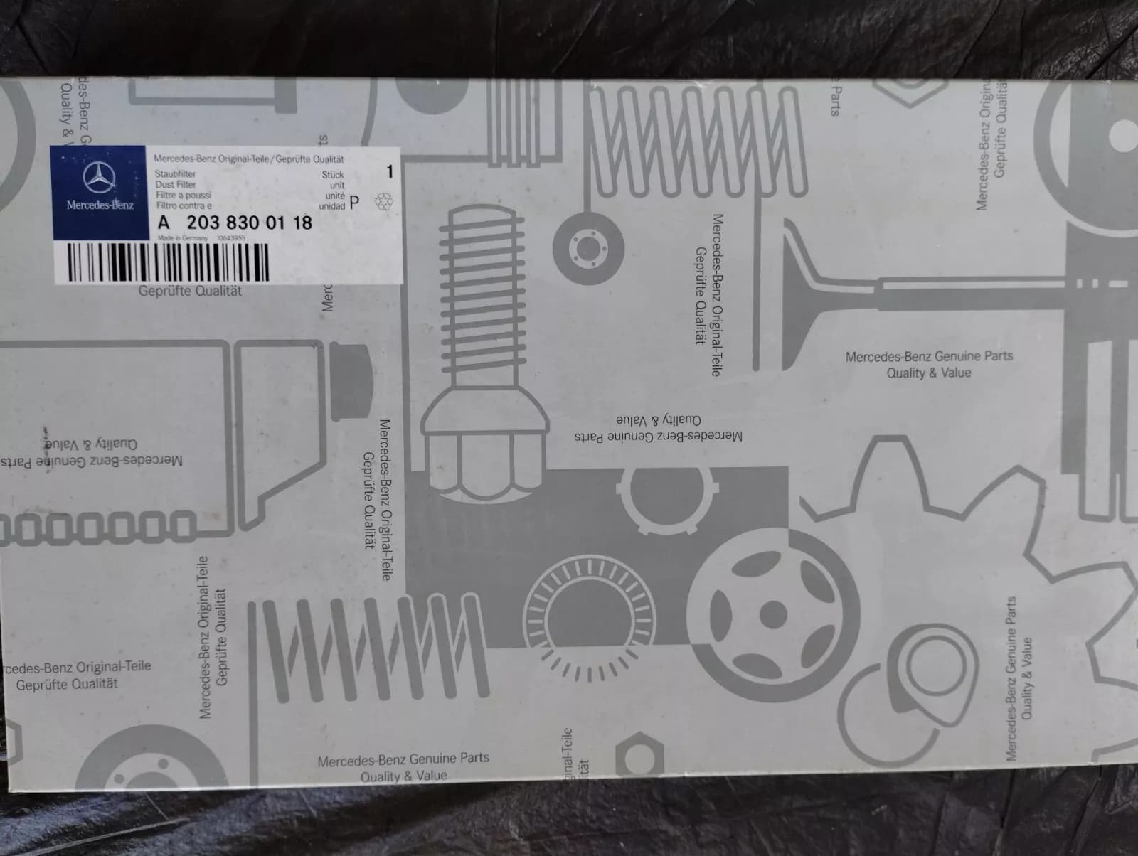 Genuine MERCEDES Filter No: A2038300118