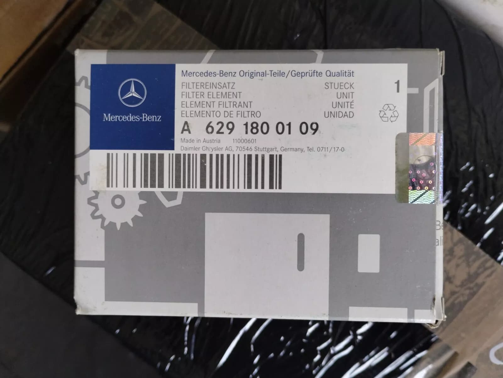 Mercedes genuine oil filter, NR:A6291800109