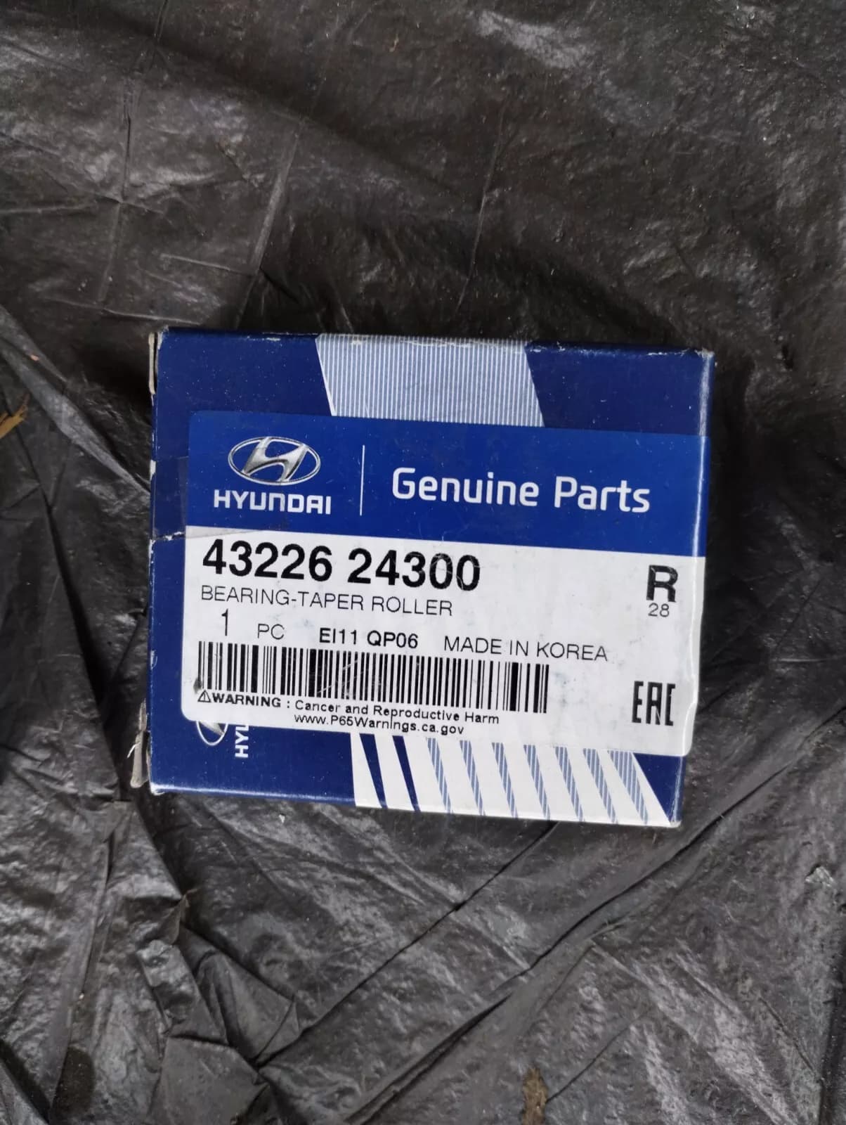 HYUNDAI Genuine BEARING-TAPER ROLLER No : 4322624300