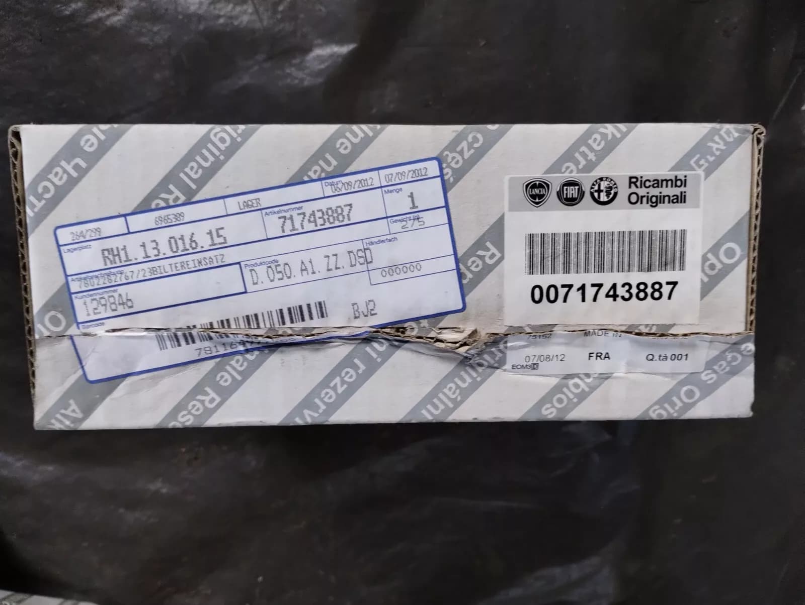 Genuine Fiat filter No: 71743887