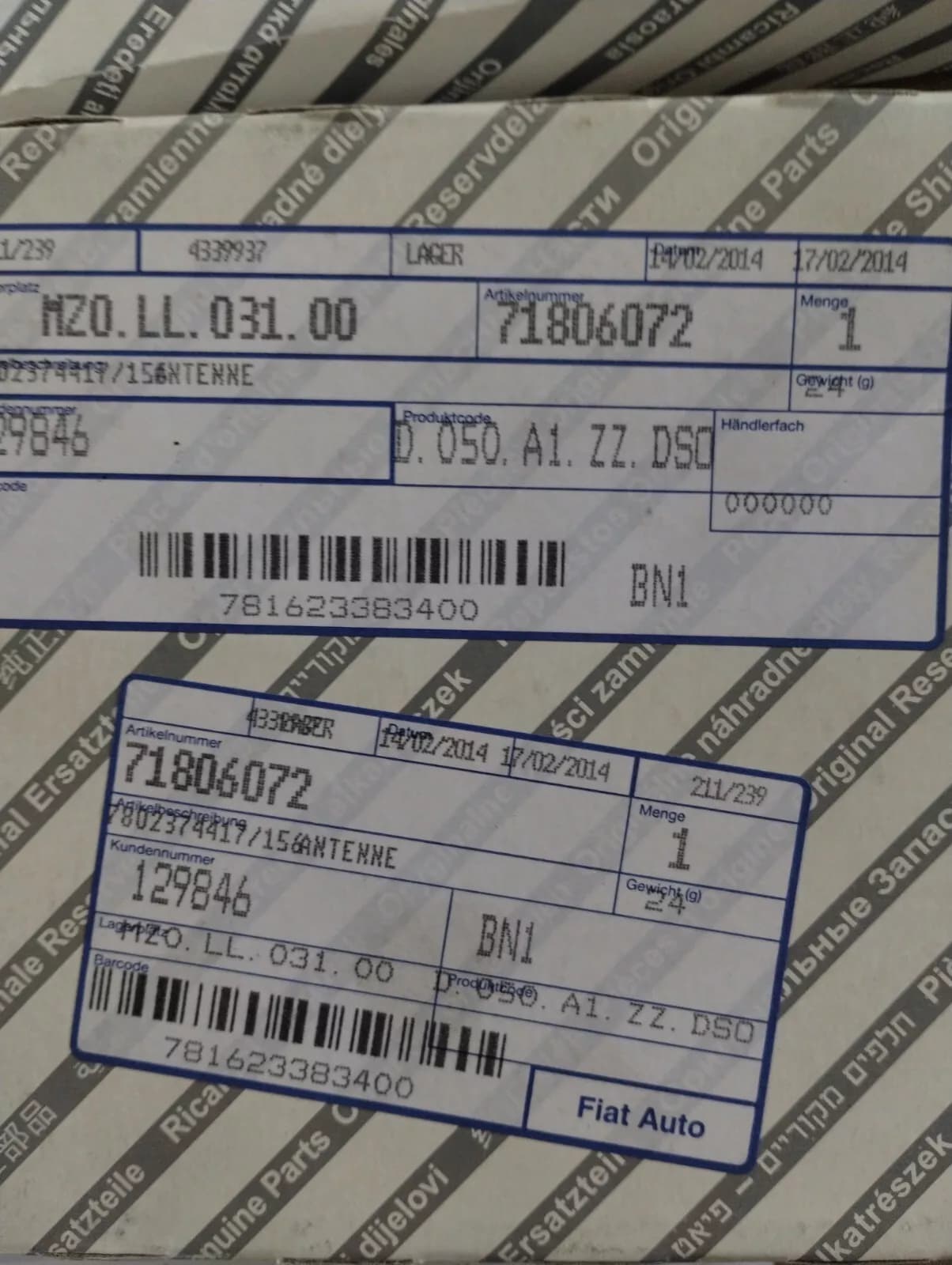 Genuine Fiat antenna No: 71806072