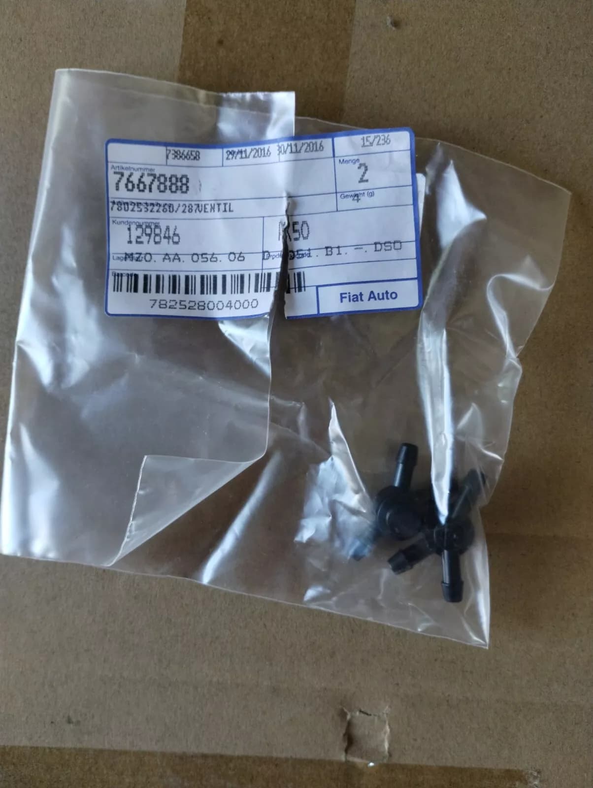 Genuine FIAT, Alfa Romeo, Lancia, valve 2 pcs No: 7667888