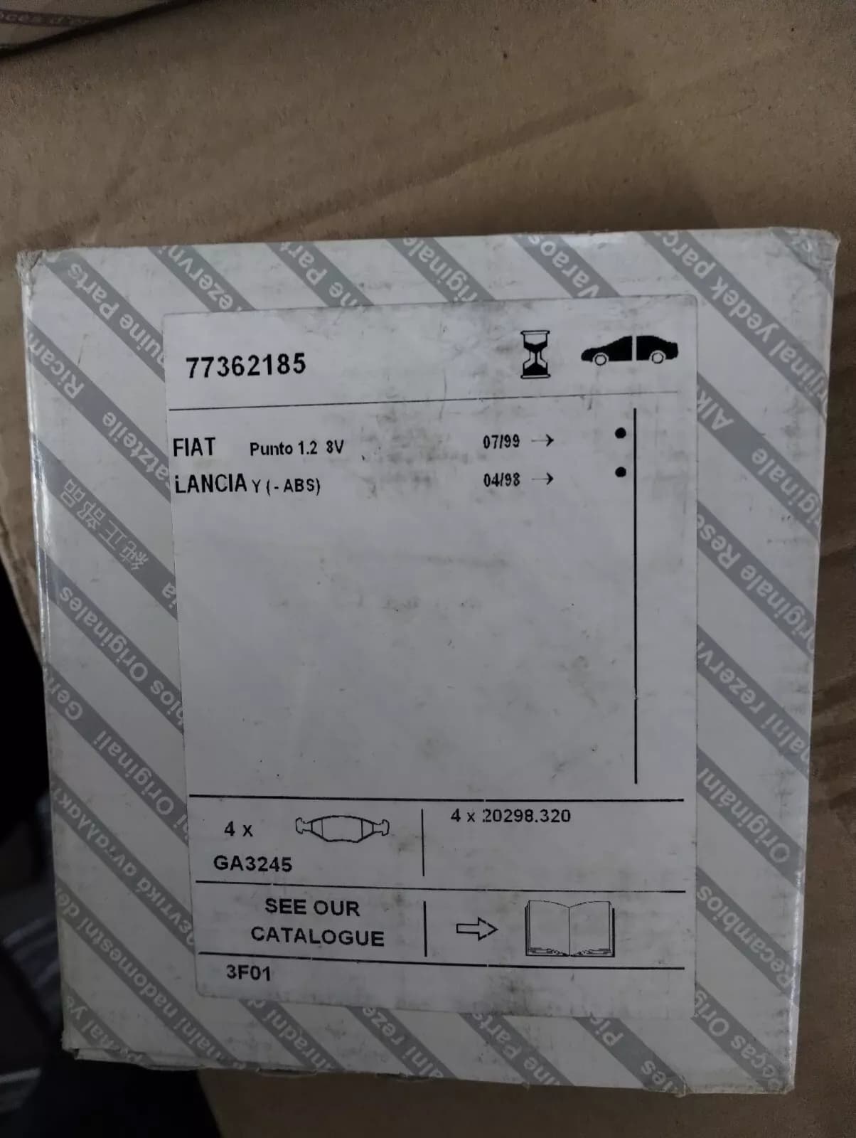 Genuine Fiat, Lancia, Alfa Romeo, Pad set No: 77362185