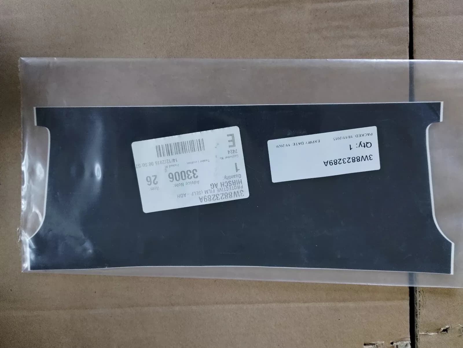 Bentley genuine PROTECTIVE FILM (SELF-ADH No: 3W8823289A