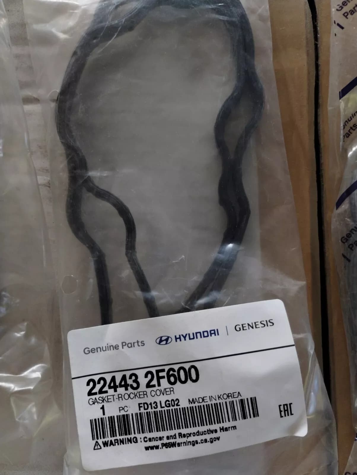 Genuine Hyundai, GASKET-ROCKER COVER 1 pcs no: 224432F600