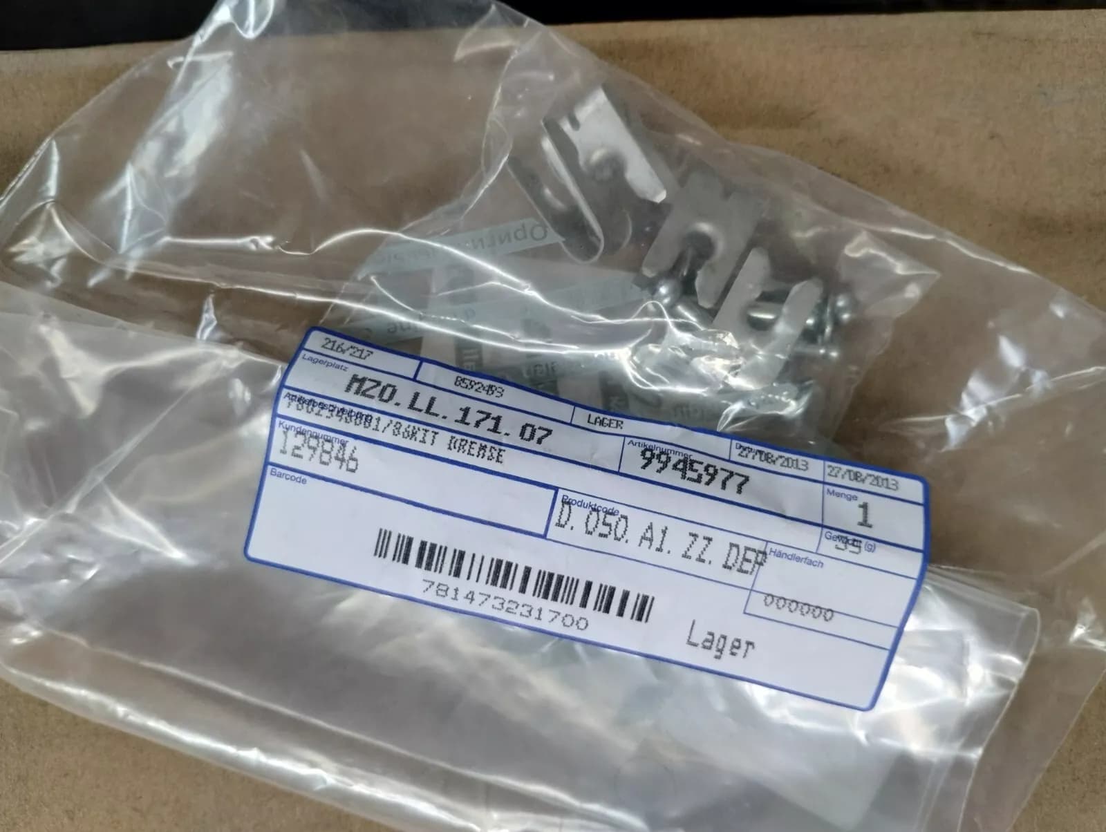 Genuine Fiat KIT BRAKE No: 9945977