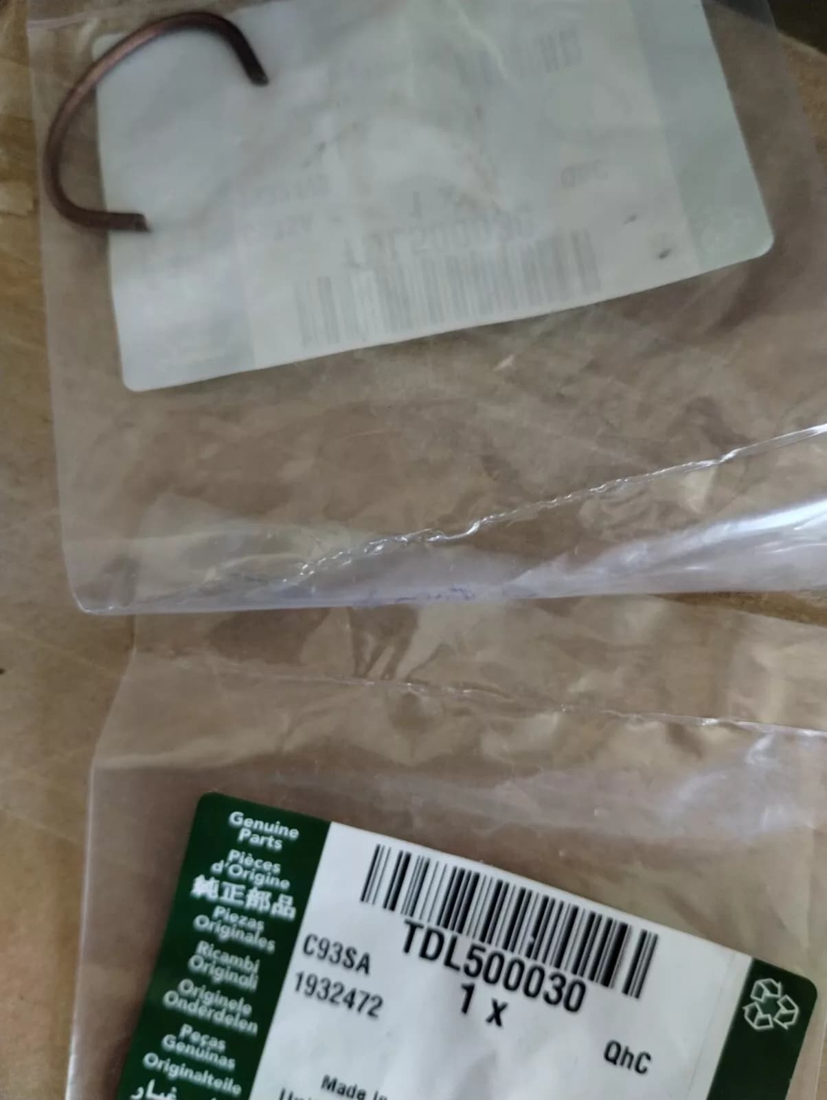 Genuine Jaguar, Land Rover, circlip 2 Pcs No: TDL500030