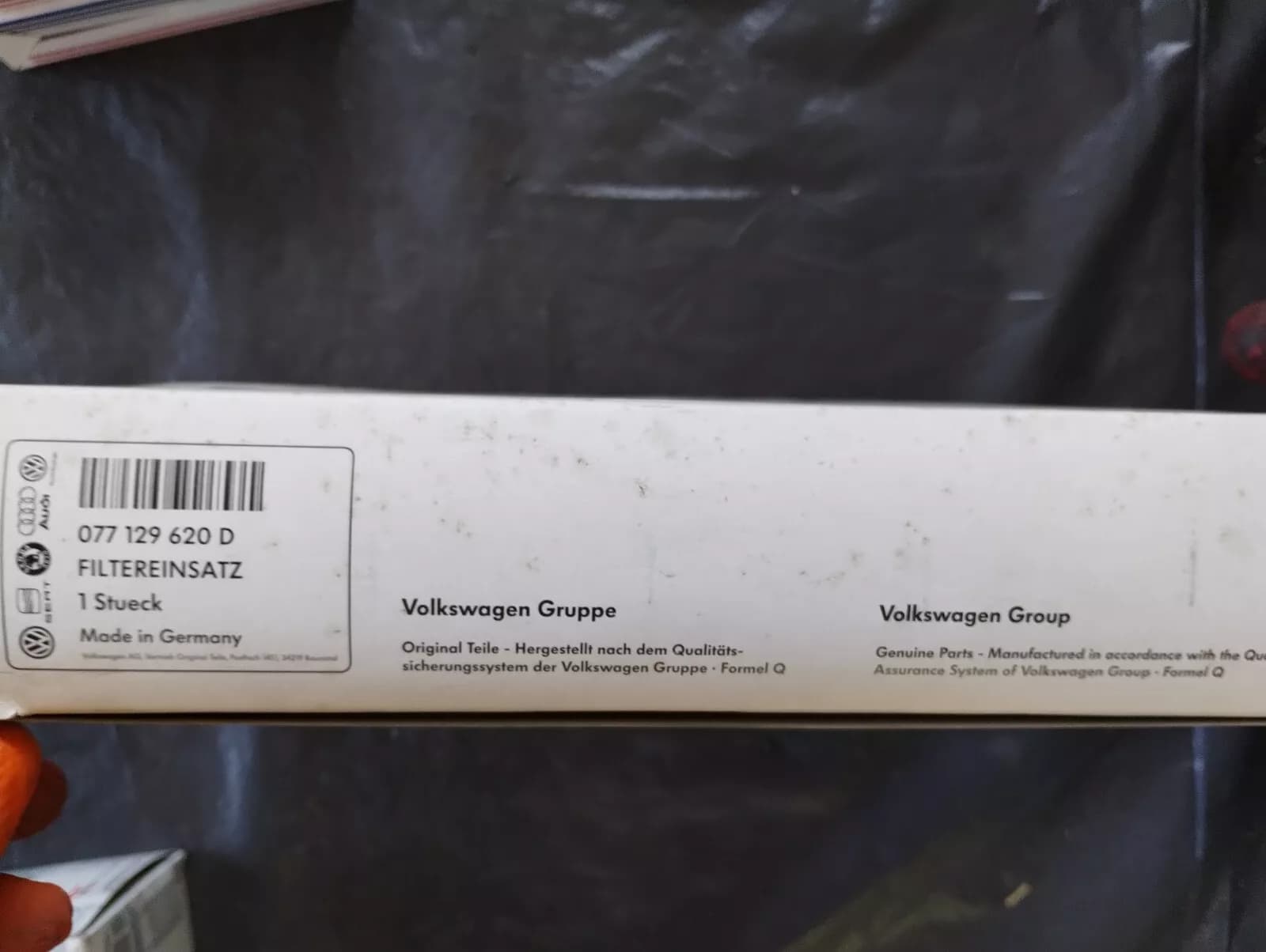 ORIGINAL VW GROUP PARTS, Filter no: 077129620D